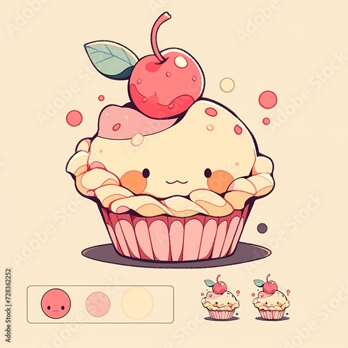 Cute Animated Cupcake Character
