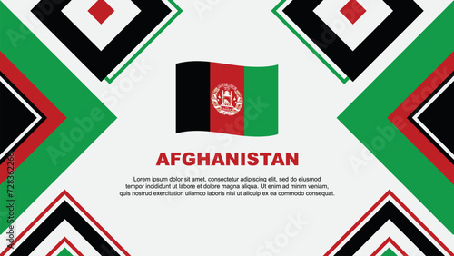 Afghanistan Flag Abstract Background Design Template. Afghanistan Independence Day Banner Wallpaper Vector Illustration. Afghanistan Independence Day