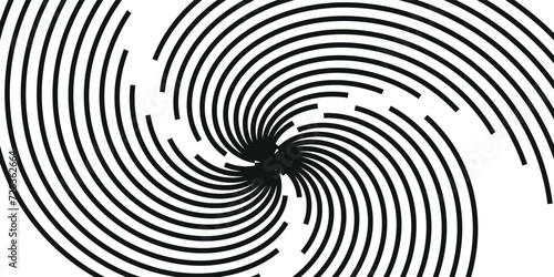 Set of two radial hypnotic spirals, on transparent background