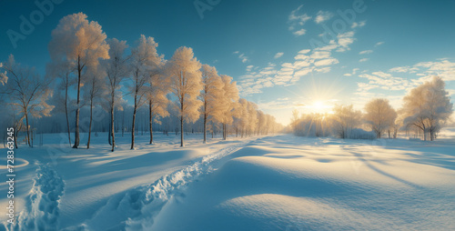 sunrise in the mountains, sunset in the forest, sunrise in the forest, a snow covered landscape dur photo