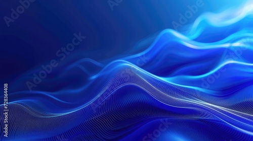 Blue abstract gradient, wave wallpaper, free space. Created with Generative AI technology AI generated