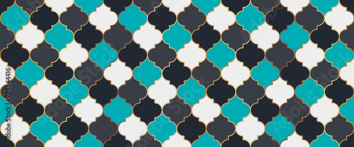 Eid Mubarak Islamic Illustration. Traditional Ramadan Mosque Golden Motif.