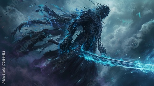 A sword wraith warrior twisted by dark magic