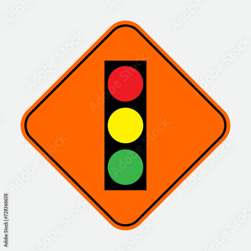 vector temporary traffic lights sign