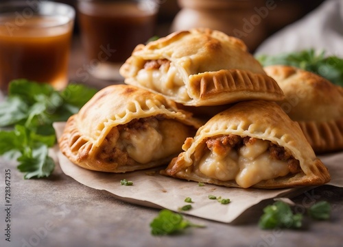 Traditional empanadas with meat and vegetables.