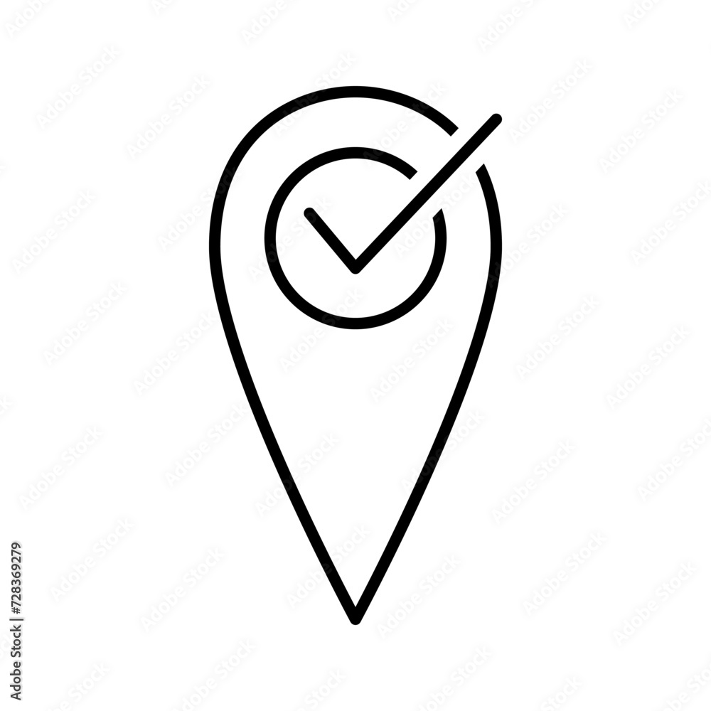 Location pin and check mark icon - 1000 F 728369279 LiRwrogHE2FVfUlTYC32qwqDTgpohIUk
