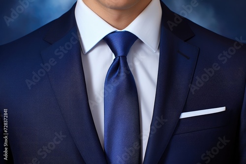 Detail on businessman in luxury modern suit for meeting. Generative Ai.