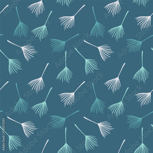 Hipster Tropical Vector Seamless Pattern. Drawn Floral Background. Monstera Feather Dandelion Banana Leaves