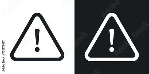 Attention Icon Designed in a Line Style on White Background. photo