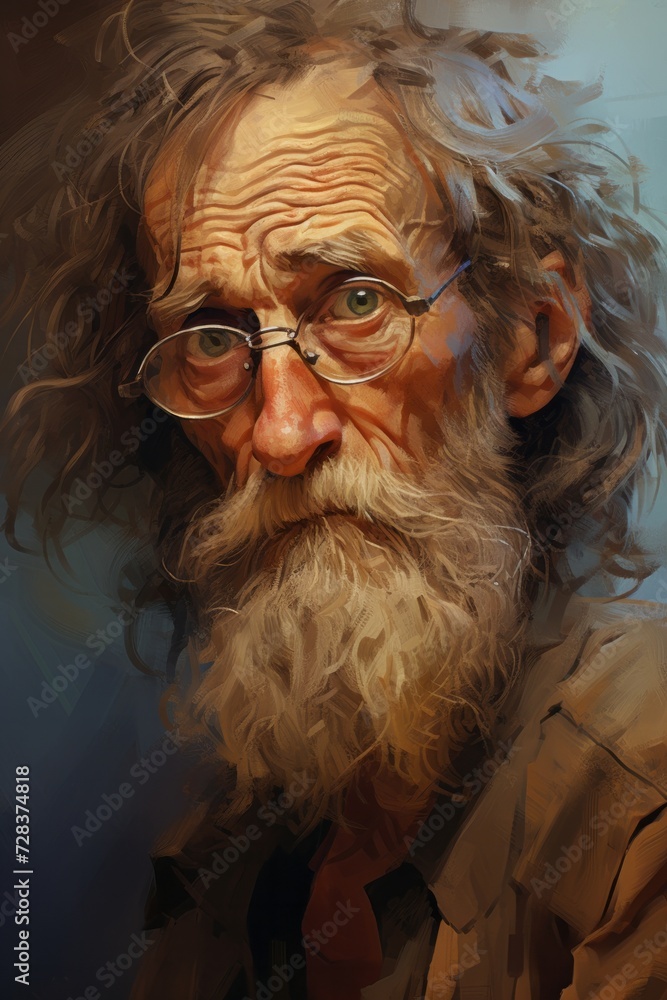 Portrait of a Bearded Man With Glasses Portrait of a Bearded Man With Glasses
