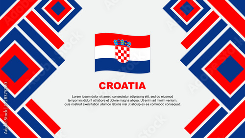 Croatia Flag Abstract Background Design Template. Croatia Independence Day Banner Wallpaper Vector Illustration. Croatia