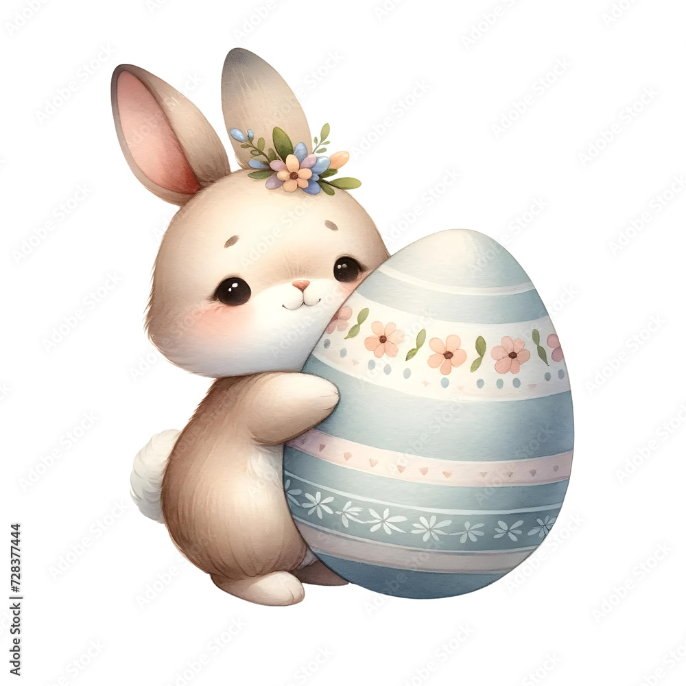 Cute Easter Bunny. Watercolor Illustration Clipart. Cute Easter Bunny. Watercolor Illustration Clipart.
