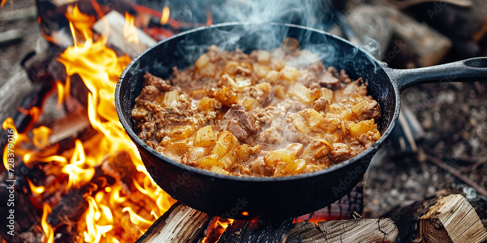Polish dish, old Polish bigos. AI generative. Polish dish, old Polish bigos. AI generative.