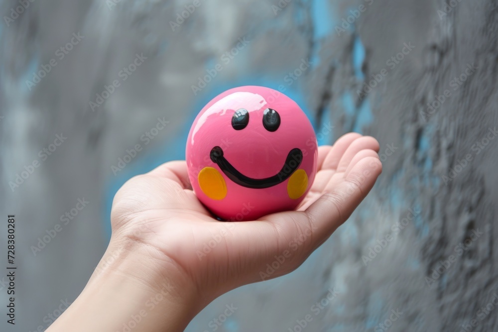 Happy Smiley Emoji verbal Emoticon, colored Symbol bulletin note. Smiling face customer advocacy. Joyfull joyful grin big smile. calming toy client rating and customer feedback
