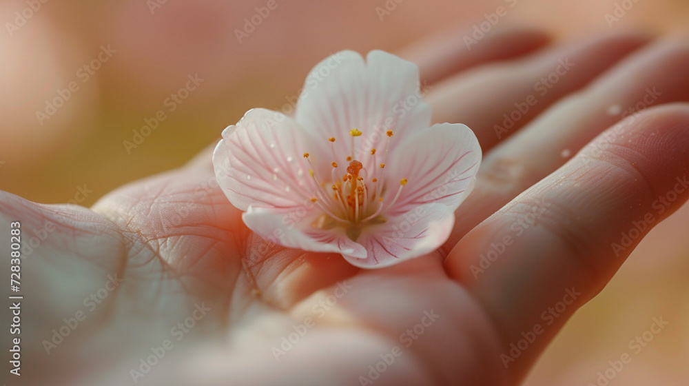 手のひらと桜