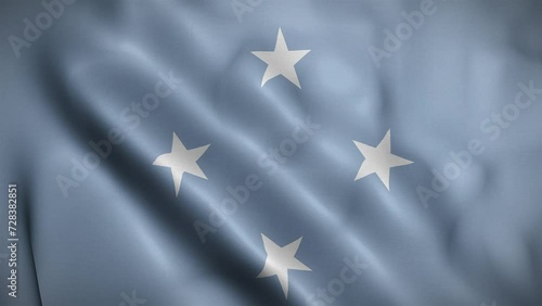 Federated States of Micronesia waving flag, Flag of Federated States of Micronesia Animation, Micronesian Flag Closeup, 4k Micronesian Flag Waving Animation photo
