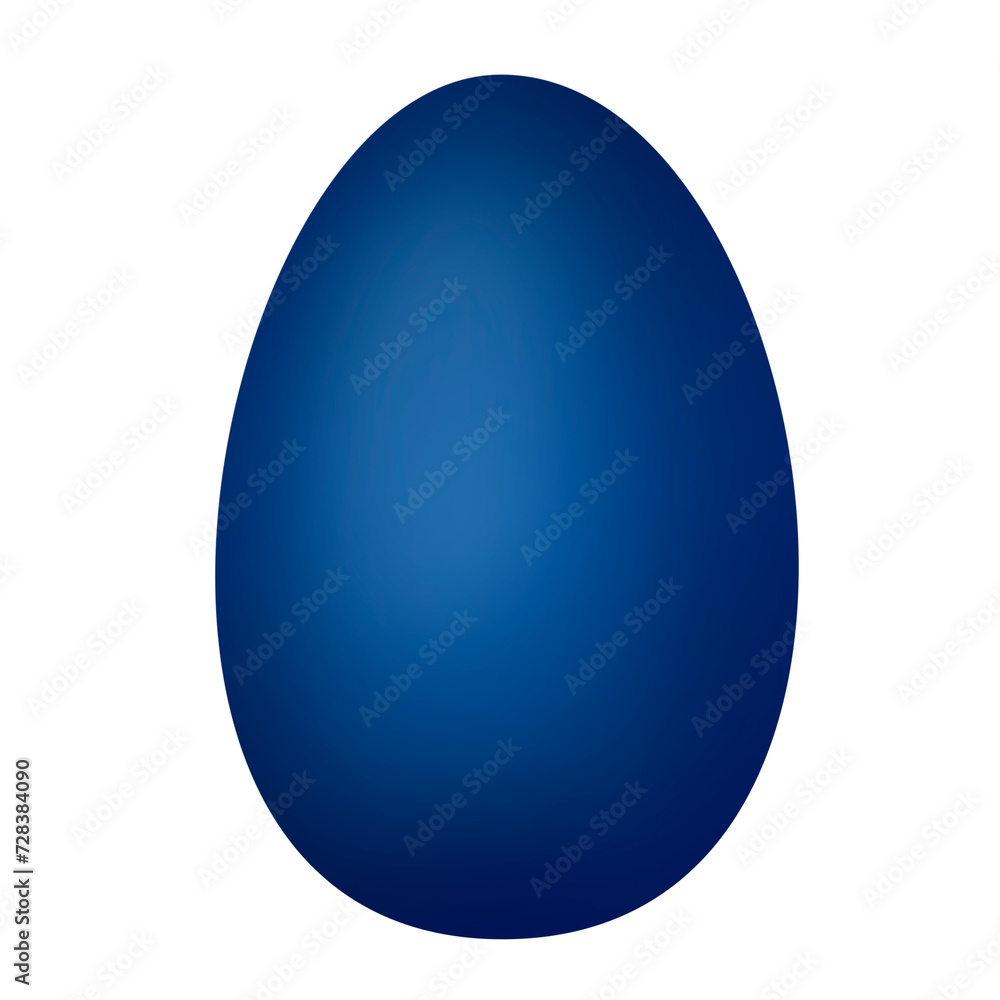 Easter illustration. Easter egg. Blue egg isolated on a white background. 3-D.