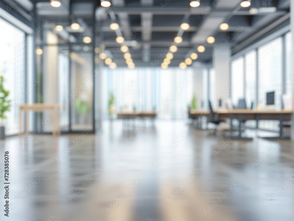 Blurred empty open space office Blurred empty open space office