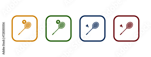 badminton racket icon vector illustration. racket icon in different style concept.