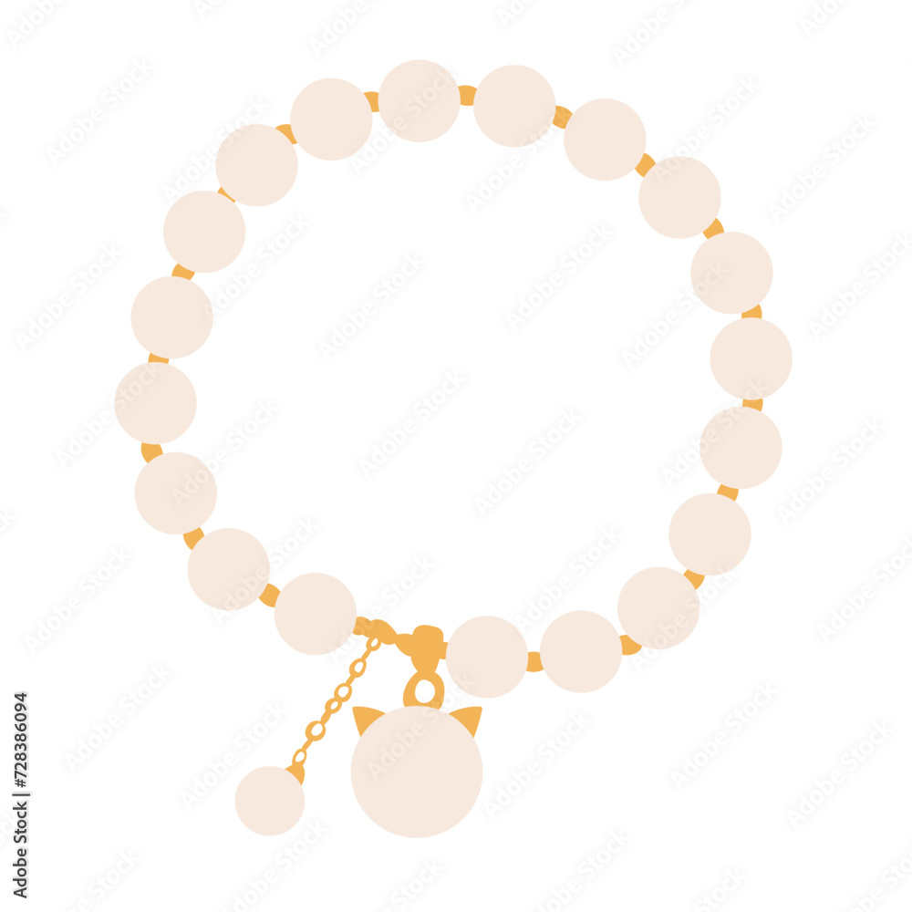 pearl bracelet in flat style, isolated on white background vector pearl bracelet in flat style, isolated on white background vector