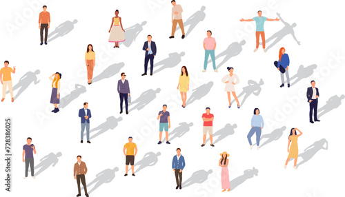 standing people in flat style vector