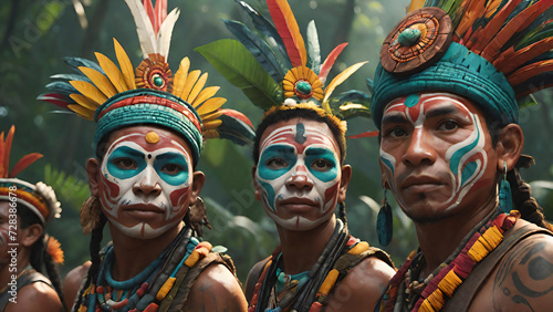 Native American people portrait in the jungle