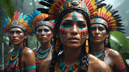 Native American people portrait in the jungle © Creuxnoir