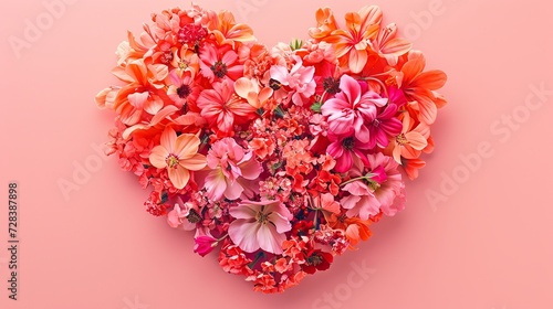 The 2019 Living Coral color of the year is a heart formed of flowers, perfect for Valentine's Day.