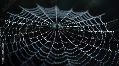 蜘蛛の巣と黒い背景 photo