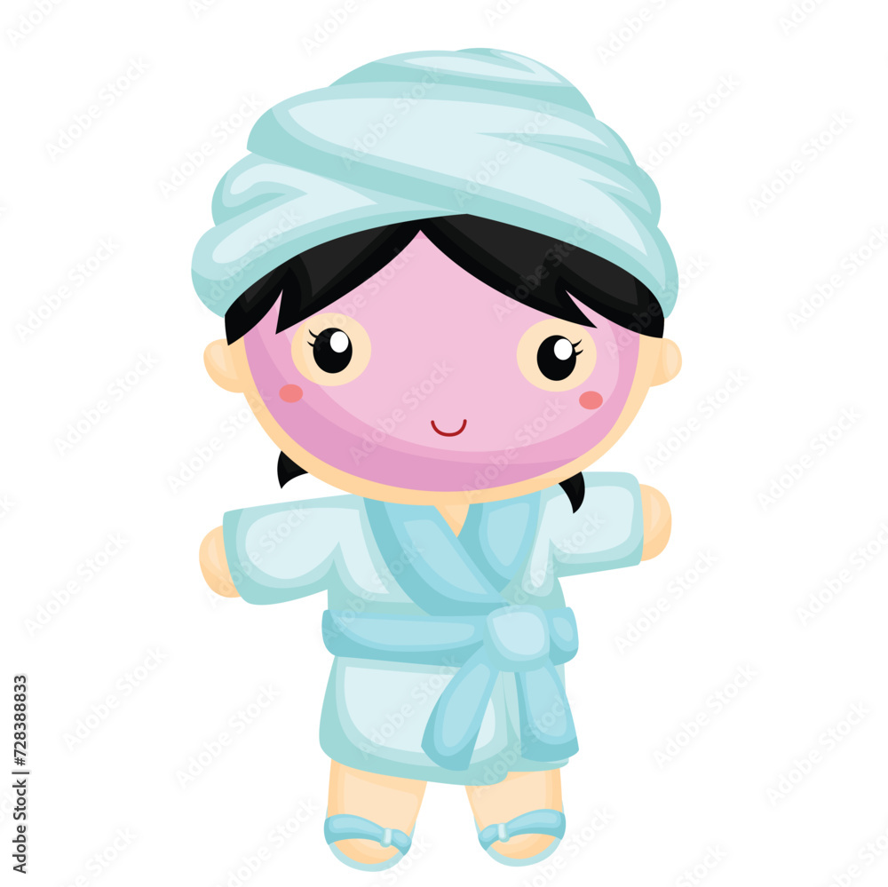 Cute Girl Having Spa Day Treatment Relaxing Massage Beauty Cartoon Illustration Vector Clipart Sticker Background Decoration Cute Girl Having Spa Day Treatment Relaxing Massage Beauty Cartoon Illustration Vector Clipart Sticker Background Decoration
