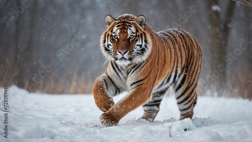 Tiger in wild winter nature