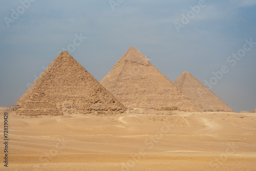 Egyptian pyramids on a plateau in Cairo