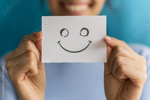 Happy Smiley Emoji self love Emoticon, colored Symbol testimonial submission. Smiling face feedback mechanism. Joyfull encourage big smile. integrative therapy client rating and customer feedback photo