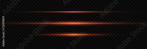 Light red flash of light. Laser highlight line. On a transparent background. photo