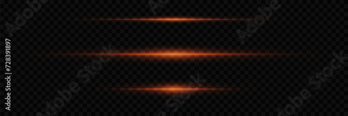 Light red flash of light. Laser highlight line. On a transparent background.