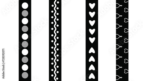 Set of Maori Polynesian tattoo bracelets border. Tribal sleeve seamless pattern vector. Samoan bracelet tattoo design vector illustration,