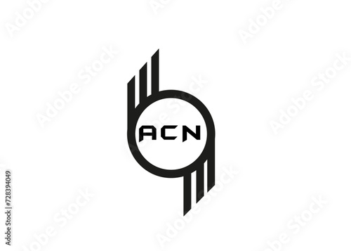 ACN letter logo vector design white color background . ACN letter logo and icon design photo