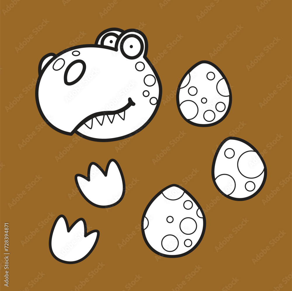 Cute Tryannosaurus Dinosaur Trex Cartoon Digital Stamp Outline Cute Tryannosaurus Dinosaur Trex Cartoon Digital Stamp Outline