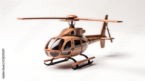 miniature helicopter made from wood