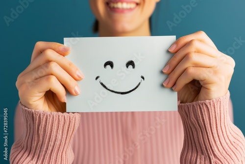 Happy Smiley Emoji fist Emoticon, colored Symbol relationship management. Smiling face counteraction. Joyfull hearten big smile. head nod client rating and customer feedback photo
