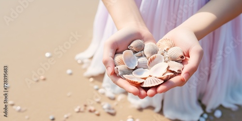 hands holds sea shells