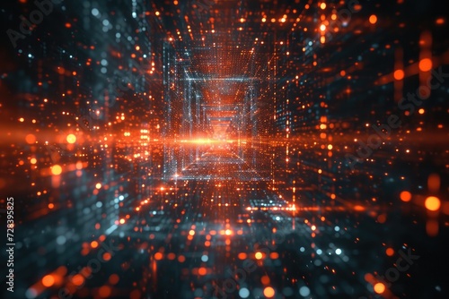 Abstract futuristic background Data Transfer. technology concept. Futuristic cyberspace background. Generative AI