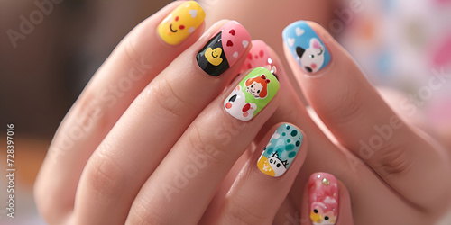 manicure your nails with cute baby art, fun , beautify, beauty saloon , website to visit , enhance hand beauty pedicure ,