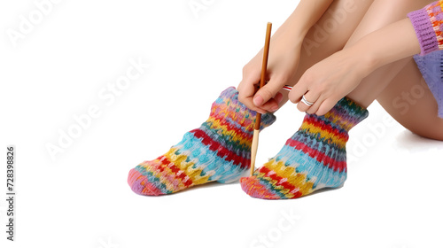 legs in colorful socks