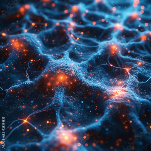 Glowing Blue Neurons A Visualization of the Human Brain's Intricate Network Generative AI