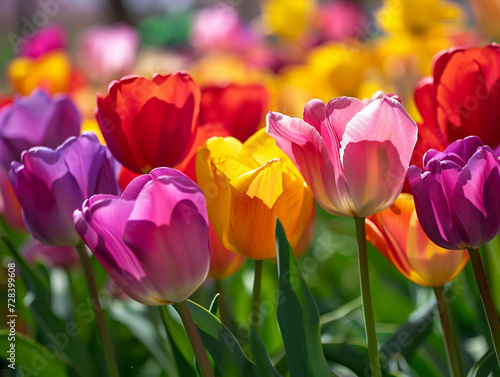 beauty tulip flower vibrant colorful flora