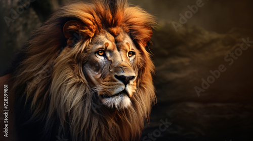 a dark background with a lion s head in the image