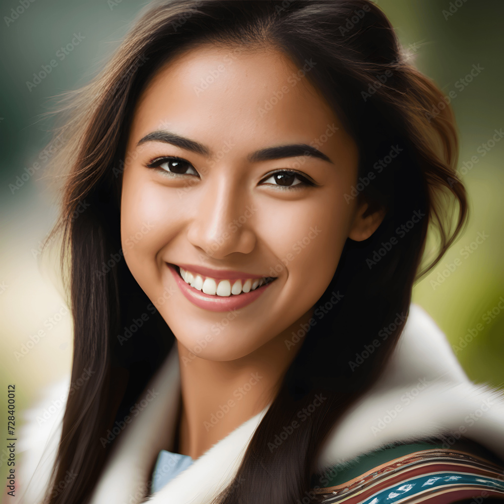 Portrait photograph of a young pretty brunette woman Portrait photograph of a young pretty brunette woman