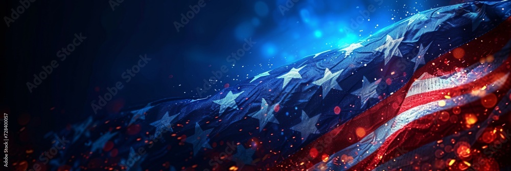 Stars and Stripes A Blurred American Flag in the Spotlight Generative AI Stars and Stripes A Blurred American Flag in the Spotlight Generative AI