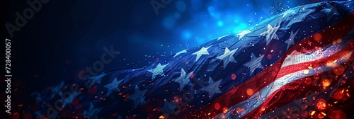 Stars and Stripes A Blurred American Flag in the Spotlight Generative AI © Riya